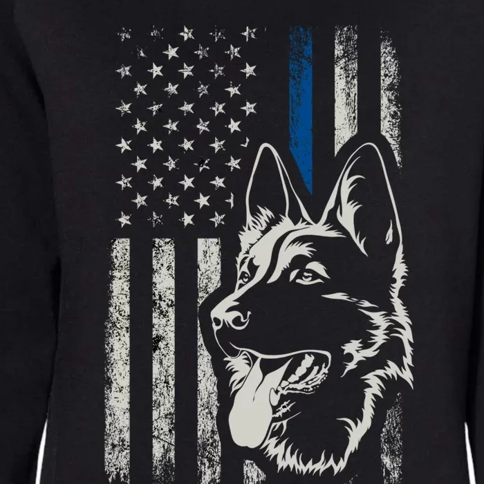 Patriotic German Shepherd K9 Unit Thin Blue Line Police Gift Womens California Wash Sweatshirt