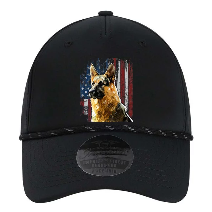 Patriotic German Shepherd American Flag Dog Gift Men Women Performance The Dyno Cap