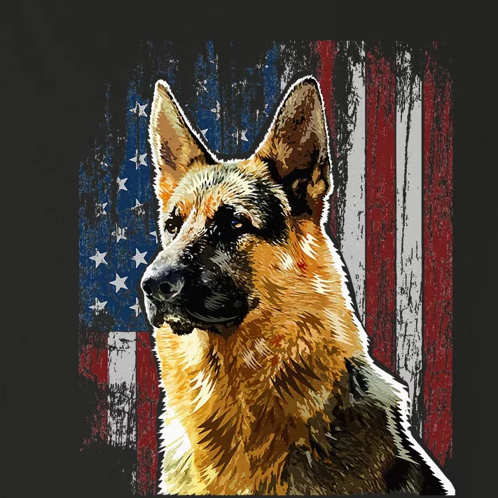 Patriotic German Shepherd American Flag Dog Gift Men Women Toddler Long Sleeve Shirt