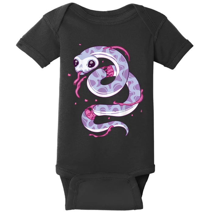 Pastel Goth Snake Creepy Serpent Kawaii Emo Nu Goth Baby Bodysuit