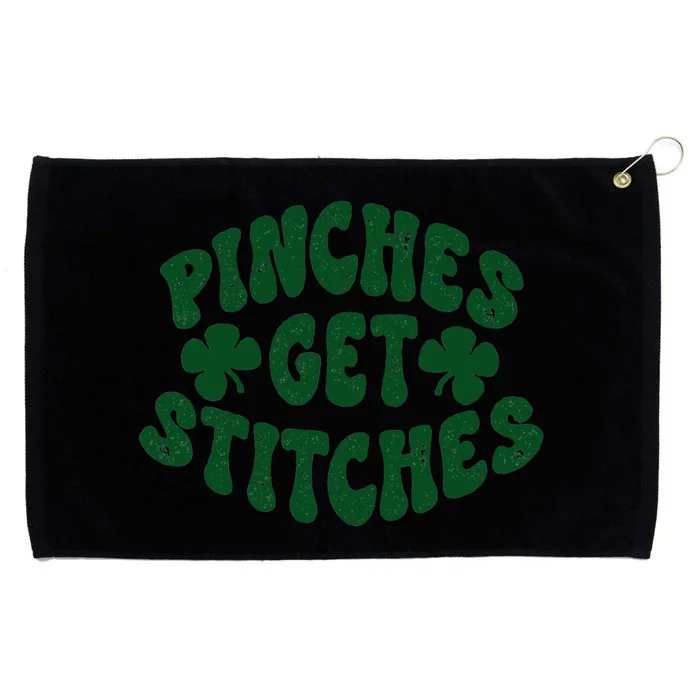 Pinches Get Stitches Funny St Patrick's Day Grommeted Golf Towel