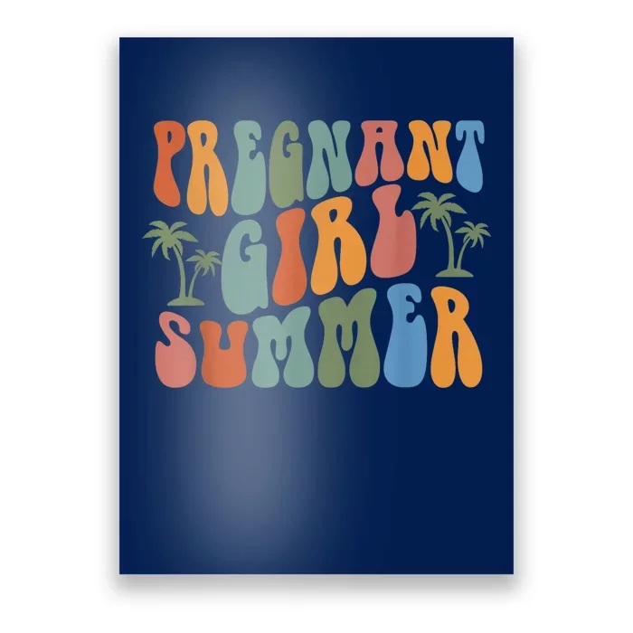 Pregnant Girl Summer Baby Announcement Pregnancy Reveal Poster