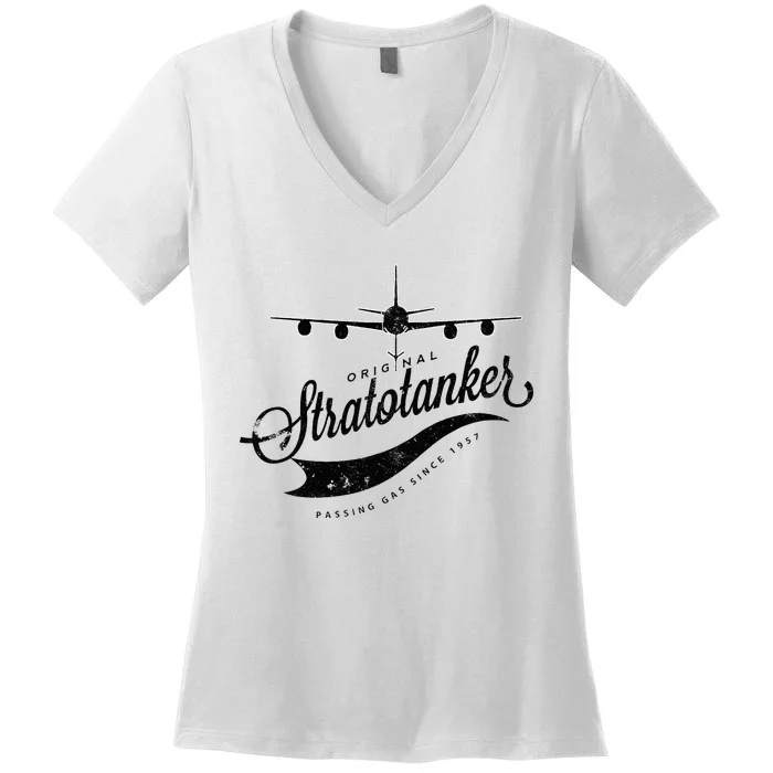 Passing Gas Since 1957 Kc135 Tanker Airplane Women's V-Neck T-Shirt