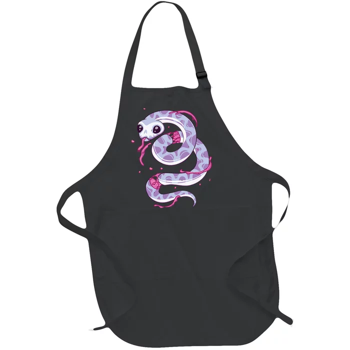 Pastel Goth Snake Creepy Serpent Kawaii Emo Nu Goth Full-Length Apron With Pocket