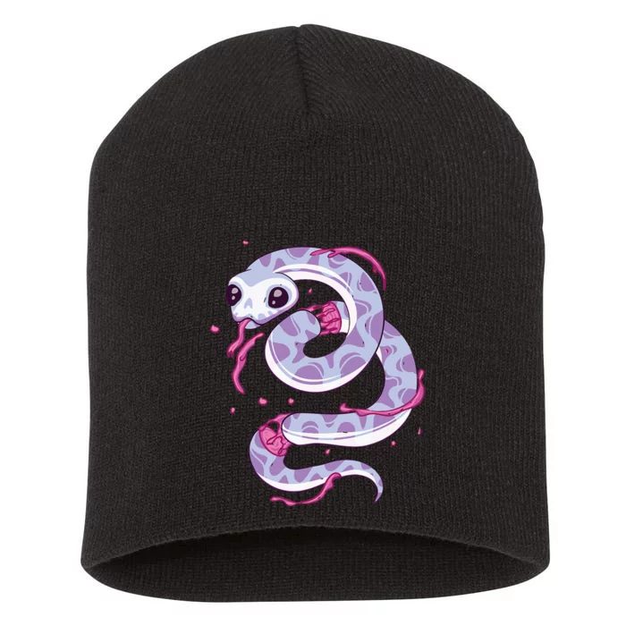 Pastel Goth Snake Creepy Serpent Kawaii Emo Nu Goth Short Acrylic Beanie