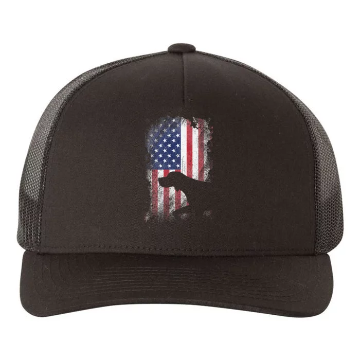 Patriotic German Shorthaired Pointer American Flag Gsp Dog Yupoong Adult 5-Panel Trucker Hat