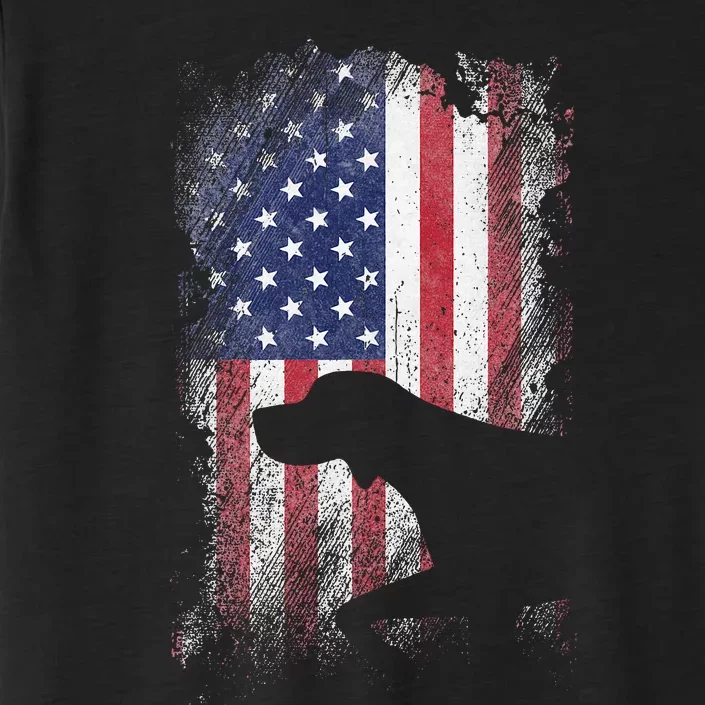 Patriotic German Shorthaired Pointer American Flag Gsp Dog ChromaSoft Performance T-Shirt