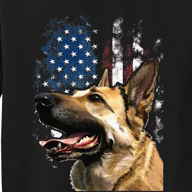 Patriotic German Shepherd American Flag 4th of July Sweatshirt