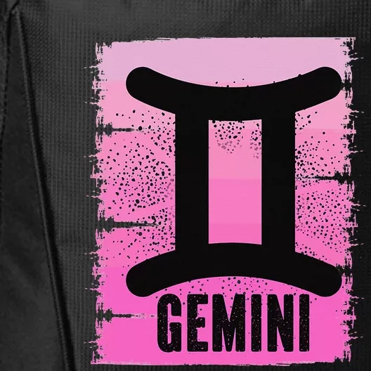 Pink Gemini Symbol May Birthday Born In June Zodiac Sign City Backpack