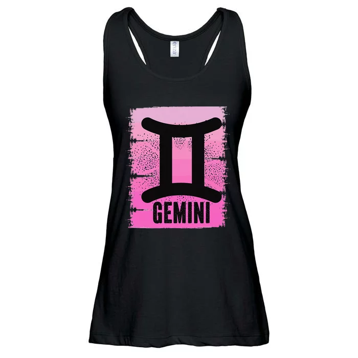 Pink Gemini Symbol May Birthday Born In June Zodiac Sign Ladies Essential Flowy Tank