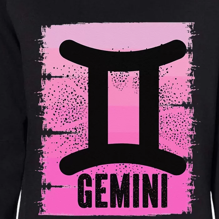 Pink Gemini Symbol May Birthday Born In June Zodiac Sign Womens California Wash Sweatshirt