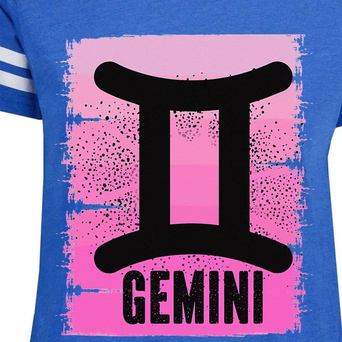 Pink Gemini Symbol May Birthday Born In June Zodiac Sign Enza Ladies Jersey Football T-Shirt