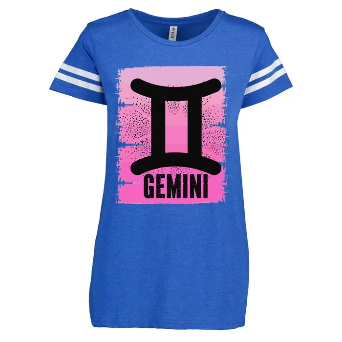 Pink Gemini Symbol May Birthday Born In June Zodiac Sign Enza Ladies Jersey Football T-Shirt