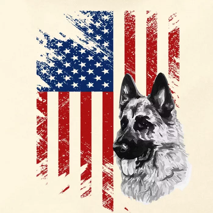 Patriotic German Shepherd USA American Flag Dog Pet Zip Tote Bag