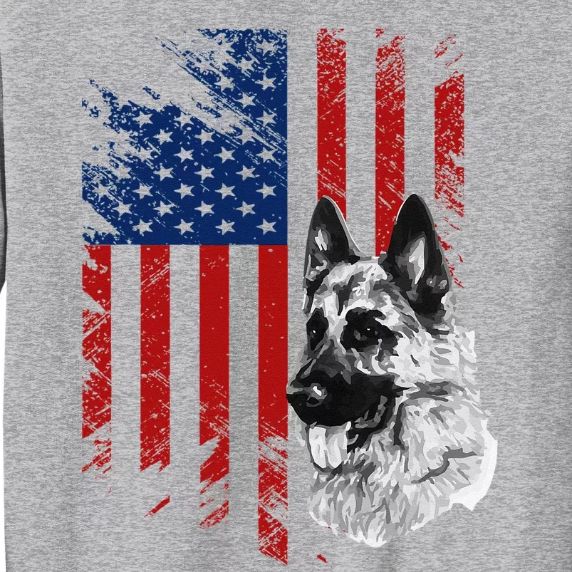 Patriotic German Shepherd USA American Flag Dog Pet Tall Sweatshirt