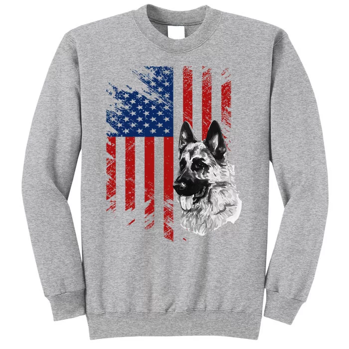 Patriotic German Shepherd USA American Flag Dog Pet Tall Sweatshirt