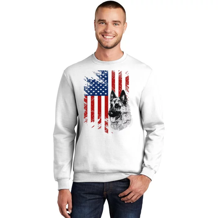 Patriotic German Shepherd USA American Flag Dog Pet Sweatshirt