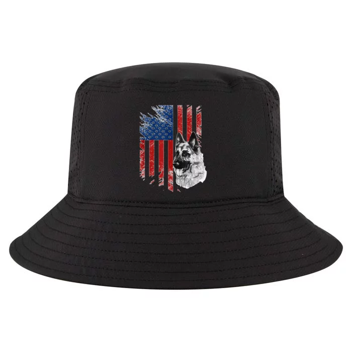 Patriotic German Shepherd Usa American Flag Dog Pet Tank Top Cool Comfort Performance Bucket Hat