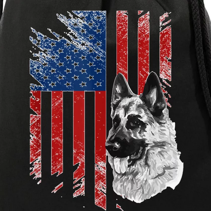 Patriotic German Shepherd Usa American Flag Dog Pet Tank Top Drawstring Bag