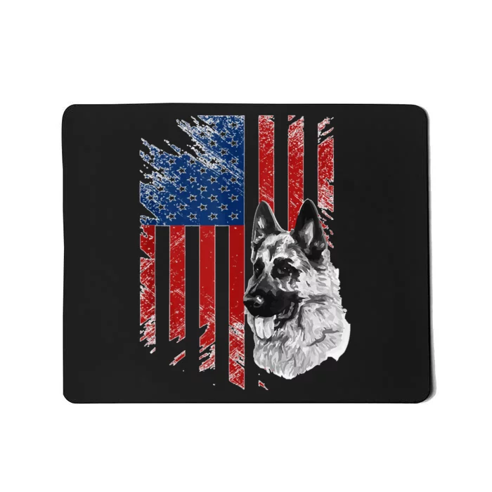 Patriotic German Shepherd Usa American Flag Dog Pet Tank Top Mousepad