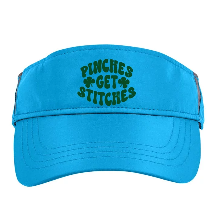 Pinches Get Stitches Funny St Patrick's Day Adult Drive Performance Visor