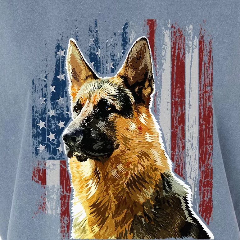 Patriotic German Shepherd American Flag Dog Gift Men Women Garment-Dyed Women's Muscle Tee