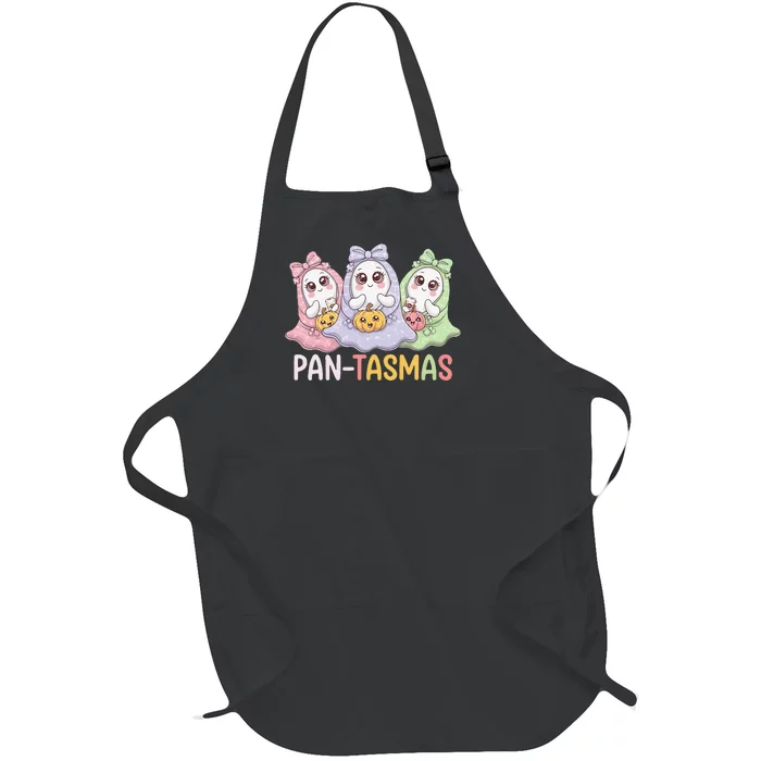 Pantasmas Ghost Spooky Conchas Funny Mexican Pun Full-Length Apron With Pocket