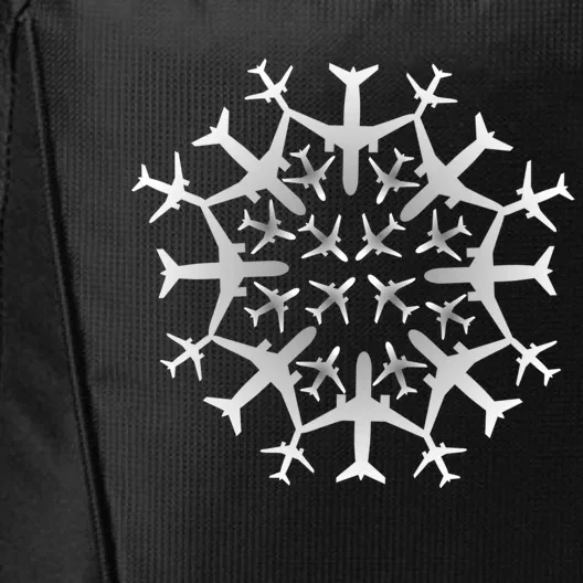 Pilot Gift Snowflake Airplanes Christmas Snow Aviation Plane Great Gift City Backpack