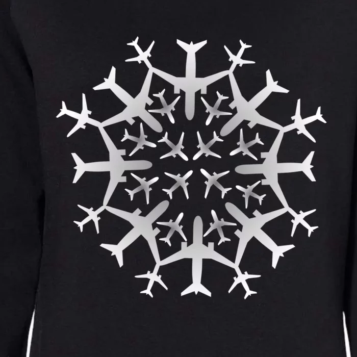 Pilot Gift Snowflake Airplanes Christmas Snow Aviation Plane Cool Gift Womens California Wash Sweatshirt