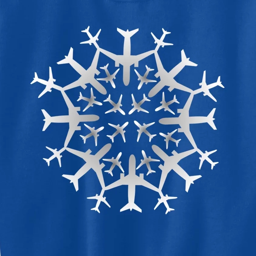 Pilot Gift Snowflake Airplanes Christmas Snow Aviation Plane Cool Gift Kids Sweatshirt