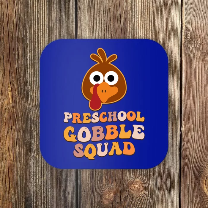 Preschool Gobble Squad Turkey Happy Thanksgiving Gift Coaster