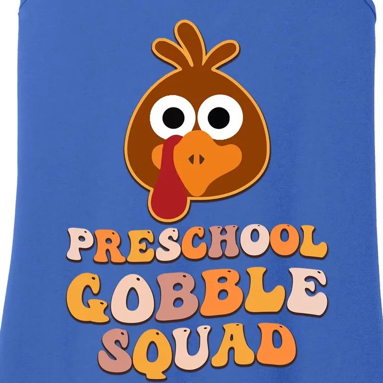 Preschool Gobble Squad Turkey Happy Thanksgiving Gift Ladies Essential Tank