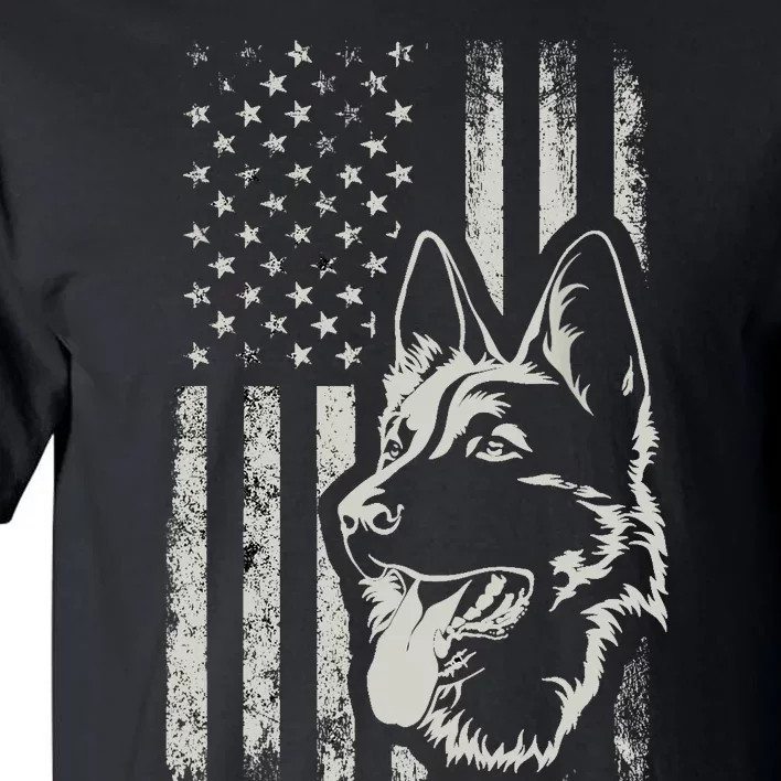 Patriotic German Shepherd AMERICAN FLAG 4th Of July Shepherd Tall T-Shirt