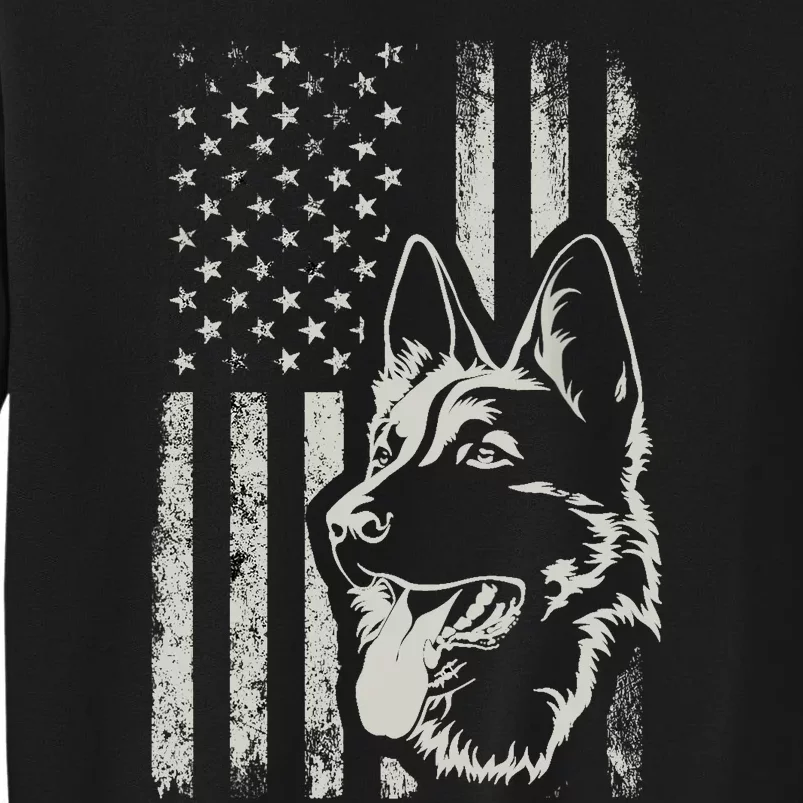 Patriotic German Shepherd AMERICAN FLAG 4th Of July Shepherd Tall Sweatshirt