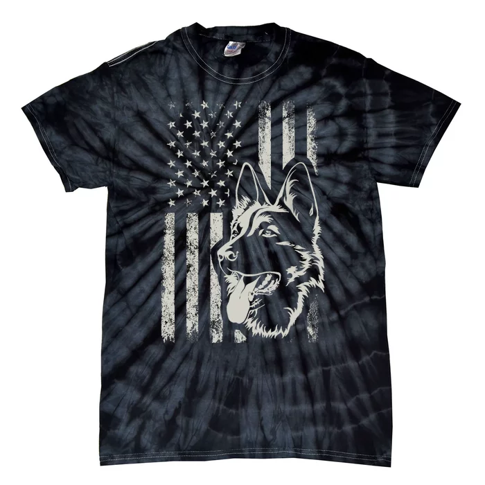 Patriotic German Shepherd AMERICAN FLAG 4th Of July Shepherd Tie-Dye T-Shirt