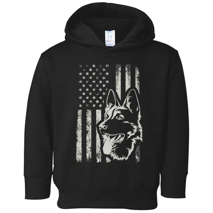 Patriotic German Shepherd AMERICAN FLAG 4th Of July Shepherd Toddler Hoodie