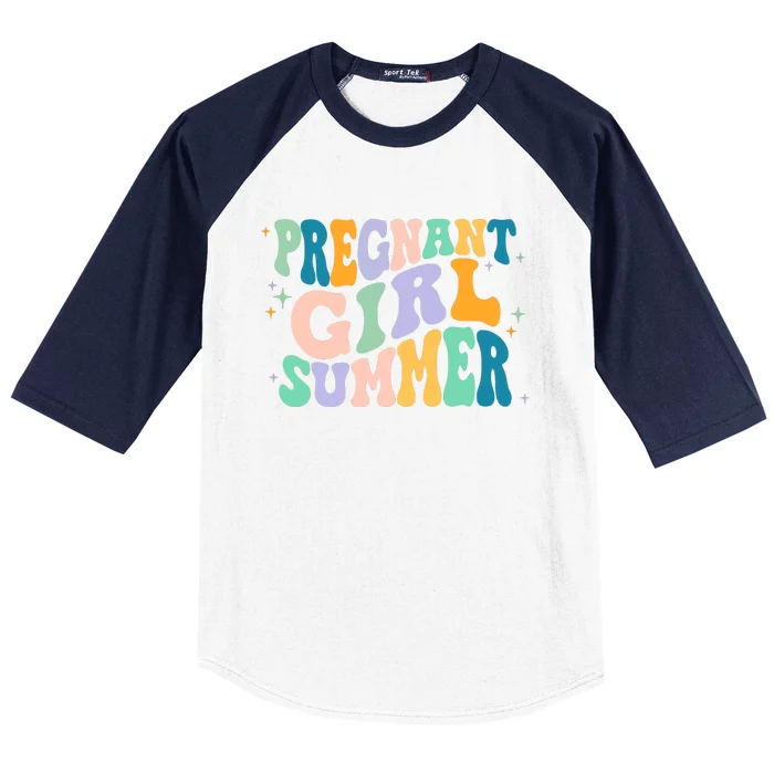 Pregnant Girl Summer Retro Pregnant Girl Baseball Sleeve Shirt