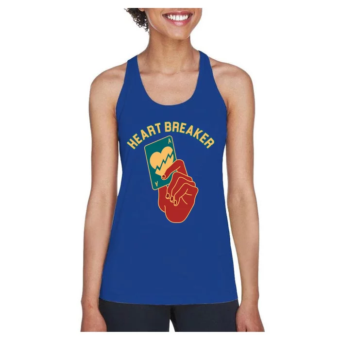 Poker Gambler Solitaire Playing Card Heartbreaker Valentines Great Gift Women's Racerback Tank