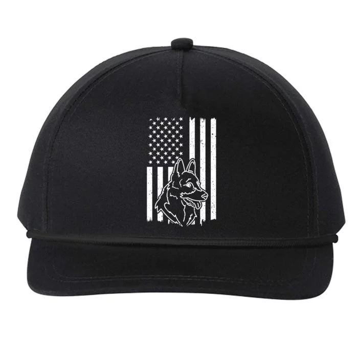 Patriotic Ger Shepherd American Flag Dog Lover Gift Snapback Five-Panel Rope Hat