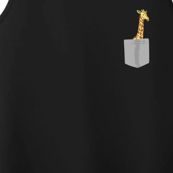 Pocket Giraffe Shirts Funny Tall Animal Giraffe Lover Tee Performance Tank