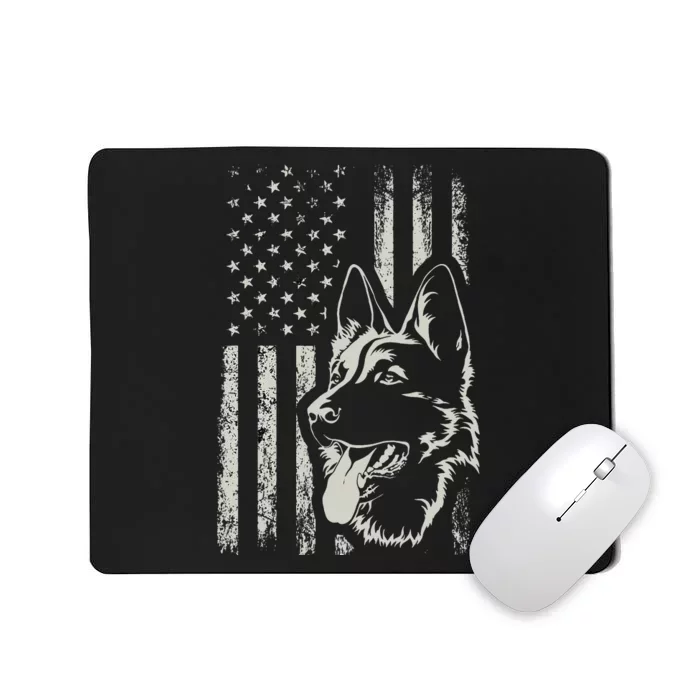 Patriotic German Shepherd AMERICAN FLAG 4th Of July Shepherd Mousepad