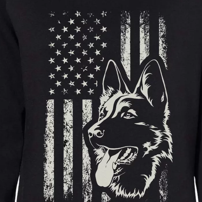 Patriotic German Shepherd AMERICAN FLAG 4th Of July Shepherd Womens California Wash Sweatshirt