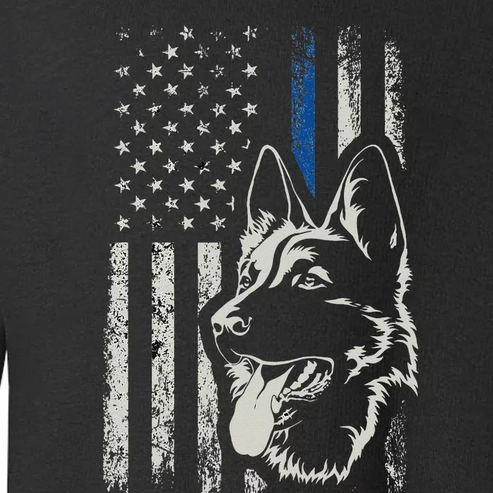 Patriotic German Shepherd K9 Unit Thin Blue Line Police Gift Toddler Sweatshirt