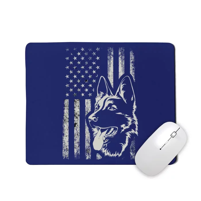 Patriotic German Shepherd AMERICAN FLAG 4th Of July Shepherd Mousepad