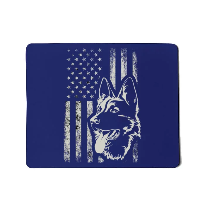 Patriotic German Shepherd AMERICAN FLAG 4th Of July Shepherd Mousepad