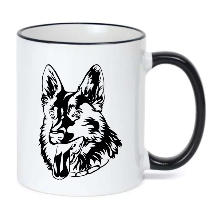 Portrait Ger Shepherd For Dog Owners Gift Black Color Changing Mug