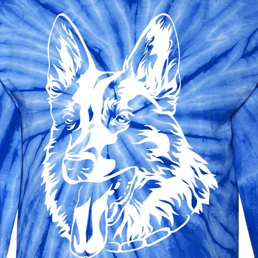 Portrait Ger Shepherd For Dog Owners Gift Tie-Dye Long Sleeve Shirt