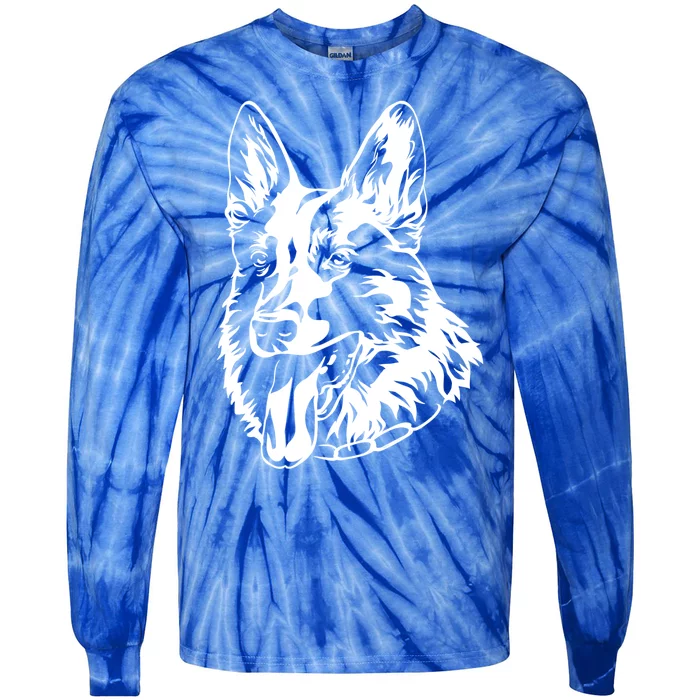 Portrait Ger Shepherd For Dog Owners Gift Tie-Dye Long Sleeve Shirt