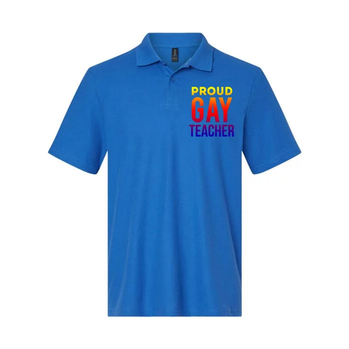 Proud Gay Teacher Lgbtq Rainbow Graduation Appreciation Gift Softstyle Adult Sport Polo