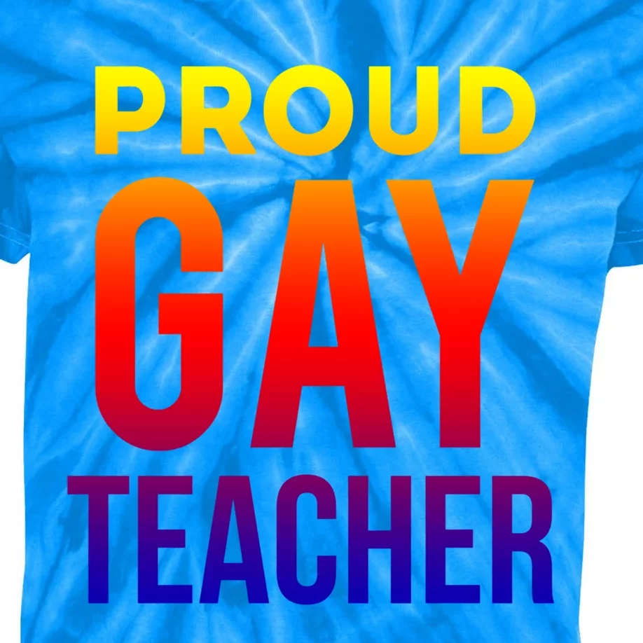 Proud Gay Teacher Lgbtq Rainbow Graduation Appreciation Gift Kids Tie-Dye T-Shirt